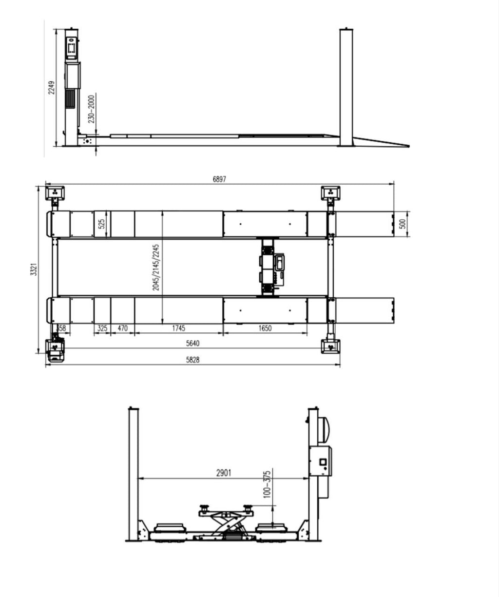 4 Post Alignment Lift 14,000 lb Lifting Capacity
