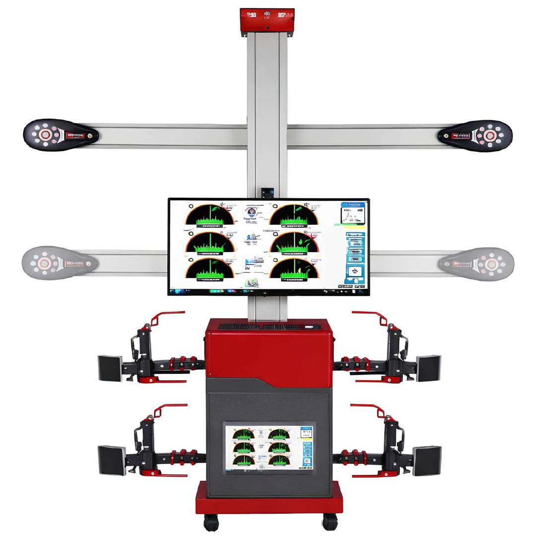 Touchless 3D wheel alignment system with auto lifting