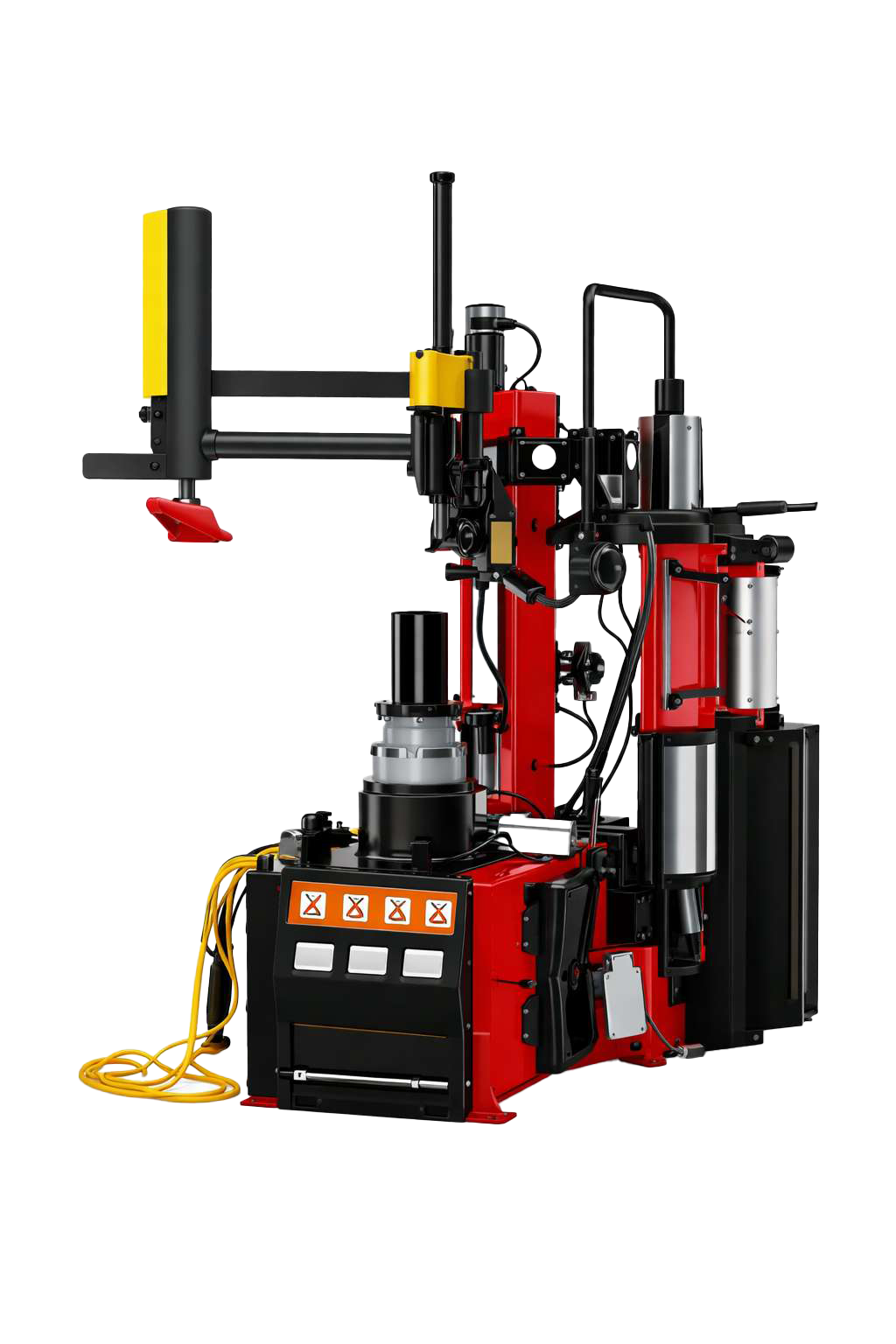 Touchless tire changer with camera and monitor